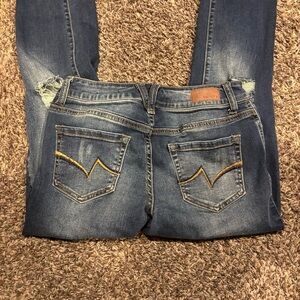 Vanity Women's Distressed Blue Skinny Jeans